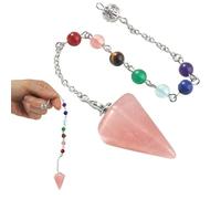 Crystal Chakra Pendant - Hexagonal Crystal, Dowsing Point Pendant for