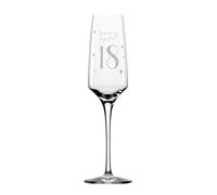Crystal Champagne Flute with 18th Birthday Design, Personalised Glass with Diamante Embellishments