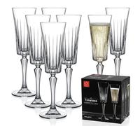 Crystal Champagne Flutes 210ml Set of 6 Dishwasher Safe
