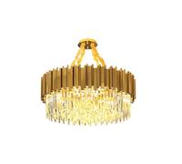 Crystal Chandelier Ceiling Lamps, LED Ceiling Lights Pendant Light Round, Crystal Hanging Lamp Postmodern Flush Mount Stainless Steel Gold Finish Light Fixture Living Room, Dining Room, Bar (55cm)