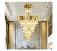 Crystal Chandelier for Living Room, Large Gold Fixture Light for Home Decor, Staircase and Kitchen Island Lighting, Modern Design for Elegant Interior