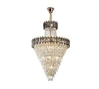 Crystal Chandelier for Luxury Interiors, Duplex and Villa Living Room Decorative Lighting with Long Spiral Design