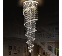 Crystal Chandelier, LED Chandelier Lamp, Large Big Stair Long Spiral Crystal Chandelier Lighting Fixture Compatible with Staircase Rain Drop Pending Lamp Lighting Chandelier, LED C