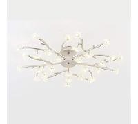 Crystal Chandelier Pendant Lighting Fixture Led Ceiling Light Fixture 10 Lights Pendant Lighting for Kitchen Dining Room Living Room,Silver,18 Lights