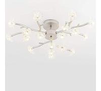 Crystal Chandelier Pendant Lighting Fixture Led Ceiling Light Fixture 10 Lights Pendant Lighting for Kitchen Dining Room Living Room,Silver,18 Lights