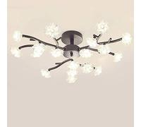 Crystal Chandelier Pendant Lighting Fixture Led Ceiling Light Fixture 10 Lights Pendant Lighting for Kitchen Dining Room Living Room,Silver,18 Lights