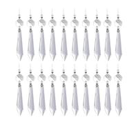 Crystal Chandelier Prism, Sun Catcher, 20pcs Clear Crystal Chandelier Icicle Prism Pendant Rainbow Prisms Lamp Parts Accessories Home Decor(20pcs-ab picture 2,63mm icicle)