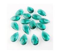 Crystal Chandelier Prism, Sun Catcher, 20Pcs Single Hole Charms Crystal Teardrop Pendants Green 13X22MM Glass Drop Beads For Handmade(Hole Green)