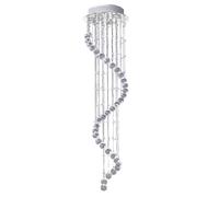 Crystal Chandelier Silver 30x30x120cm Metal & Crystal Droplets Modern Glam Lamp