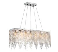 Crystal Chandelier, Sparkling Clear K9 Crystal Drop, Elegant Ceiling Light Fixture Suspension Chandelier