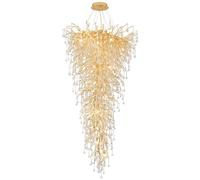Crystal Chandelier with Tree Branch Design, Luxury Raindrop Pendant Lighting for High Ceiling Dining Room, Living Room, Foyer