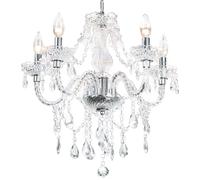 Crystal Chandeliers Clear Chandelier 5-Light Pendant Ceiling Lighting Fixture with Acrylic Crystals & Beads for Girls Room,Living Room,Kitchen Island,Entryway