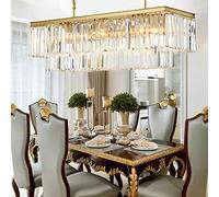 Crystal Chandeliers Compatible with Restaurant/Living Room Bedroom Lighting LED Fixture Modern V-intage(Warm White,L100cm)