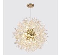 Crystal Chandeliers Dandelion, 16-Light Stainless Steel Firework Chandeliers for Living Room, 60Cm Modern Crystal Chandelier Light Fixture for Dining Room Bedroom Foyer,Gold