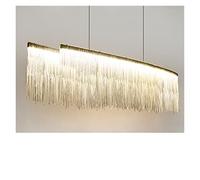 Crystal Chandeliers Living Room Chandelier LED Restaurant Chandelier Villa Clubhouse Lighting Creative Designer Model Room Light Tassel,Hanging Light(L100xw23xh100cm,Warm White)