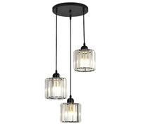 Crystal Chaner for Kitchen Island - Modern ③-Light Pendant Lighting Fixture Diningroom Bedroom, K9 Raindrop Mini Light