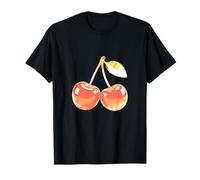 Crystal Cherry with Sparkling Leaf Sweet Fruit Aesthetic T-Shirt