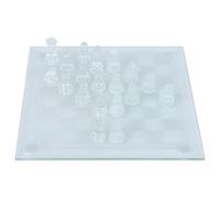 Crystal Chess Set, 25x25cm Glass Board | frosted material, portable size, includes 32 chessmen