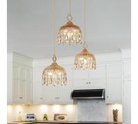 Crystal Chlier - d Retro 3-Light nt Lighting Fixture, Adjustable Farmhouse Sle for Hallway, Kitchen, Bedroom, Dining Room, Coffee Shop, Island Decor.