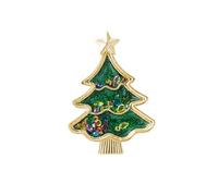 Crystal Christmas Brooch Pins for Women Cute Unique Brooches Xmas Reindeer Christmas Tree Snowflake Jingle Bell Enamel Pin Party Gift, Alloy Steel Metal, no gemstone