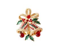 Crystal Christmas Brooch Pins for Women Cute Unique Brooches Xmas Reindeer Christmas Tree Snowflake Jingle Bell Enamel Pin Party Gift, Alloy Steel Metal, no gemstone