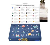 Crystal Christmas Countdown Calendar - Mineral Stone Surprise Box, Crystal Sampler with 24 Compartments, Geological Learning Advent, Unique Gemstone Discovery Set | for Adults Teens Collector