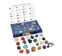 Crystal Christmas Countdown Calendar - With 24-Day Collection | Holiday Seasonal Favors For Geology Lovers Teens Adults Girls Boys Families Men Women With Decorative Display