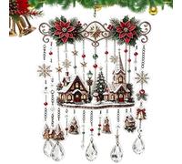 Crystal Christmas Wind Chimes, Magical Christmas Wind Chime, Xmas Decor (D)