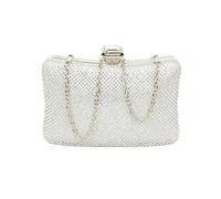 Crystal Clasp Double Side Diamante Clutch Bag JFY Silver One Size