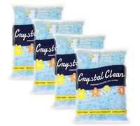 Crystal Clean Premium Fresh Scent Crystal Cat Litter with Odor Control (5X Faster), Best Lightweight, Non Clumping Kitty Litter to Absorb Urine, Dries Solid Waste (4X4.3 Lb Bags)