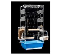 Crystal Clear Acrylic Bird Carrier Bird Travel Carrier, Acrylic Bird Transporters Suitable for All Kinds of Small and Medium-Sized Birds 21-in(Blue)