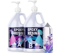 Crystal Clear Epoxy Resin Kit - 2 Gallons Craft Resin Epoxy Kit (1gal Resin + 1gal Hardener) High Gloss UV Resistant Odor-Free Art Resin, BPA-Free and Non-Toxic Epoxy Resin Clear Formula 2gal