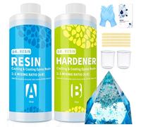 Crystal Clear Epoxy Resin Kit - DR. RESIN 32oz/946ml Resin Kits for Beginners, food safe epoxy resin for DIY, Jewelry Making, Tumbler, River Table Tops with Measuring Cups Sticks and Glove