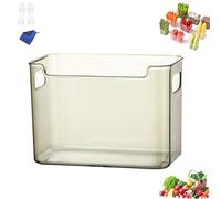 Crystal Clear Freezer Storage Bins, 4 Pack Clear Plastic Bins for Refrigerator and Pantry, Freezers Bin for Bottom Freezer, with Handles for Frozen Food, Meat & Veggies, Closet, Bathroom (B)