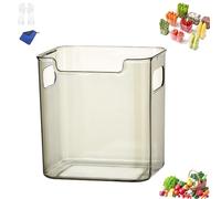 Crystal Clear Freezer Storage Bins, 4 Pack Clear Plastic Bins for Refrigerator and Pantry, Freezers Bin for Bottom Freezer, with Handles for Frozen Food, Meat & Veggies, Closet, Bathroom (D)