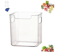 Crystal Clear Freezer Storage Bins, 4 Pack Clear Plastic Bins for Refrigerator and Pantry, Freezers Bin for Bottom Freezer, with Handles for Frozen Food, Meat & Veggies, Closet, Bathroom (C)
