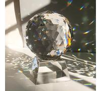 Crystal Clear Glass Sphere, Faceted Gazing Ball, Prisms for Windows, for Home Hotel Decor, Christmas, Wedding, Suncatcher, Fortune Telling(8cm/3.1in)