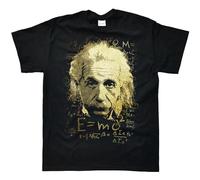 CRYSTAL&CLEAR Grossbull Men's Albert Einstein T Shirt Black Black L