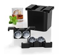 Crystal Clear Ice Ball Maker, 4x2.36in Large Ice Balls for Bourbon Old Fashioned Whisky, Silicone Round Ice Cube Moulds for Cocktail, Diamond Ice Cube Mould