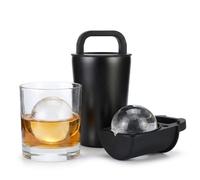 Crystal Clear Ice Ball Mould - 2.5" Professional Shape with Stainless Steel Protective Housing for Slow Melting Ice Balls - BPA Free Silicone, Easiest Removal for Whisky & Home Bar, 1 Piece