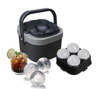 Crystal Clear Ice Cube Maker, 4 Large 6CM Ice Balls for Whiskey, Cocktails and Bourbon, Silicone Mold for Pure, Bartender-Quality Ice, Easy-to-Remove Sphere Ice Mold Gifts for Men