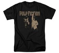 CRYSTAL&CLEAR Pulp Fiction Movie Uma Thurman John Travolta Men's Graphic T Shirt Black S