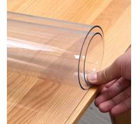Crystal Clear PVC Table Protector 1.5mm Thick - 47.24x90.55in | Waterproof Heat-Resistant Anti-Scratch Mat for Dining Office Coffee & End Tables