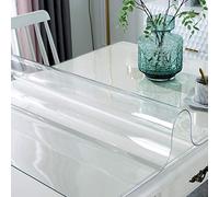 Crystal Clear Table Protector,Easy to Clean Plastic Tablecloth,Soft Glass Clear Table Cover Protector,Waterproof Desk Pad Transparent Tablecloth,for Families with Kids (55x120cm/22x47in)