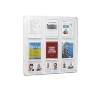 Crystal Clear Wall Notice Frame With 12 Pockets