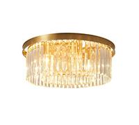 Crystal Close to Ceiling Light Fixtures Gold Brass Modern LED Flush Mount Ceiling Light Mini Round Luxury Crystal Ceiling Lamps Chandelier Lighting for Bedroom Living Dining Room Hallway (Gold) small