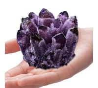 Crystal Cluster, Amethyst Cluster 240-300g Natural Purple Crystal with Base Exquisite & Beautiful Decor for Home, Office, Hotel