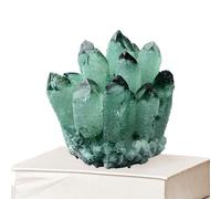 Crystal Cluster Decoration - Natural Green Crystals, Raw Mineral Formation, Polished Display Base, uniquee Irregular Shape | Meditation Practice, Yoga Space, Bedroom Decor, Living Room Accent