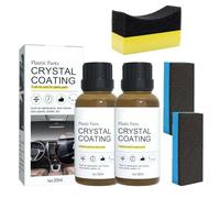 Crystal Coating for Car Plastic Parts, 30ml Crystal Coating Refurbish Agent with Sponge Long Lasting (2Pcs)