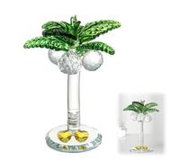 Crystal Coconut Tree Figurine Ornament Shiny High Refraction Glass Car Display and Dashboard Statue Office For Home